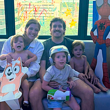 Carter and his family celebrating his brother Grayson&rsquo;s birthday